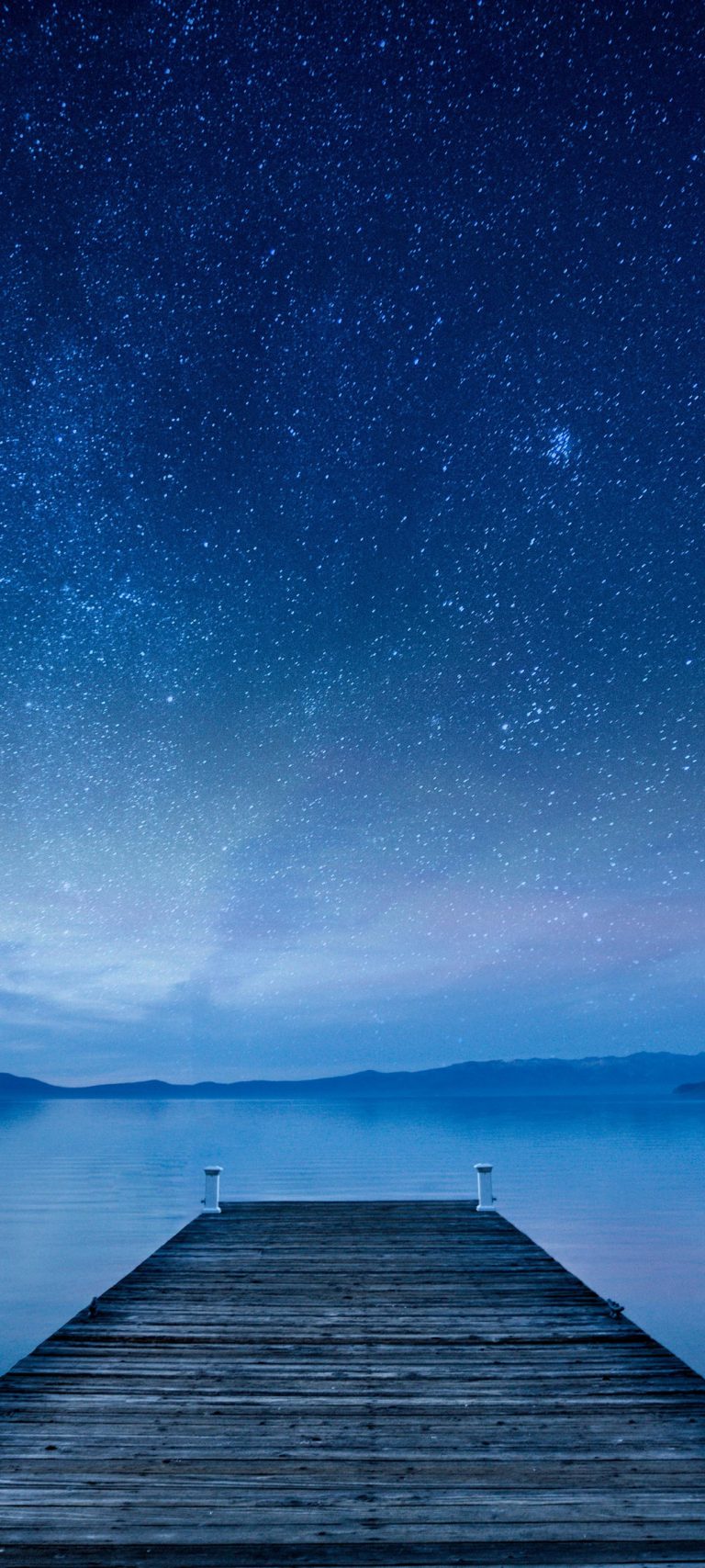 星空 湖 码头 风景手机壁纸