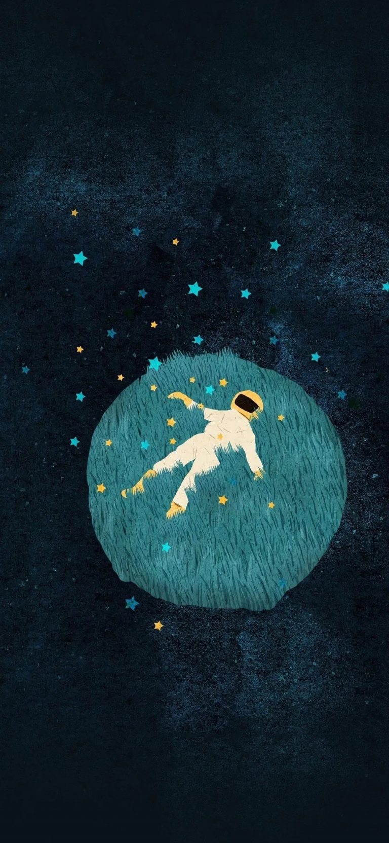 卡通动漫 星空 蓝色 地球 宇宙 宇航员高清手机壁纸