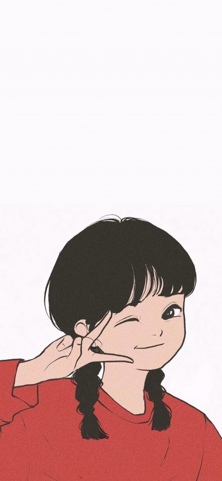 比划剪刀手 夏装情侣手机壁纸女